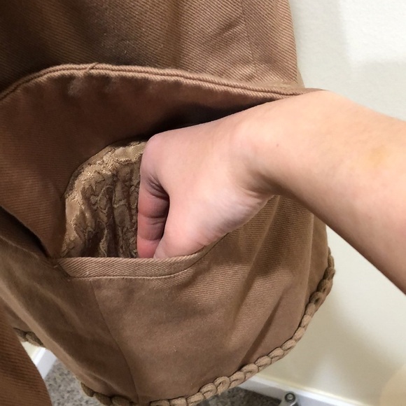 Soft Surroundings Coat Size XL Brown Scrollwork - Picture 4 of 12